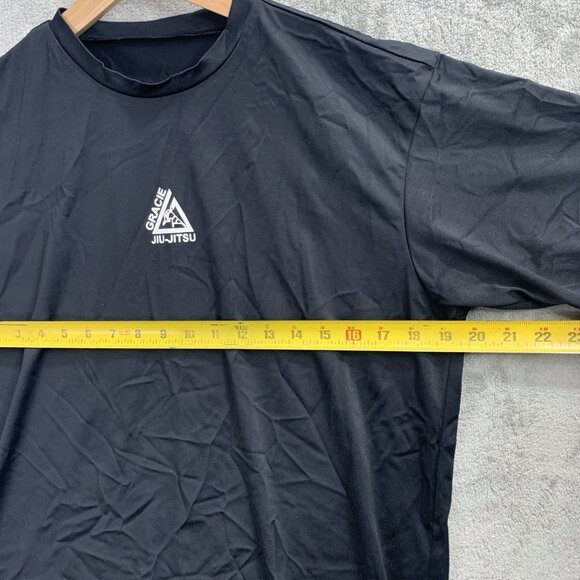 Gracie Barra Shirt Mens Medium Black Jiu Jitsu BJJ Rash Guard Short Sleeve Gym - Picture 4 of 7